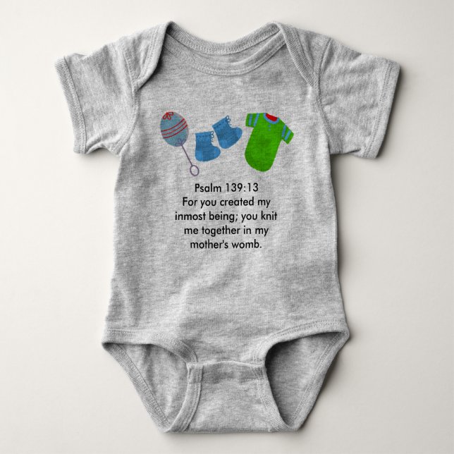 Psalm 139:13 For you created my inmost being... Baby Bodysuit (Front)