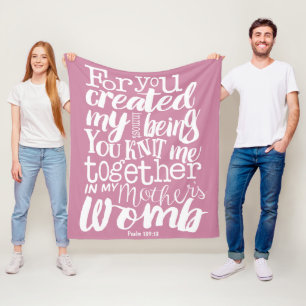 Psalm 139:13 For you created my inmost being Fleece Blanket