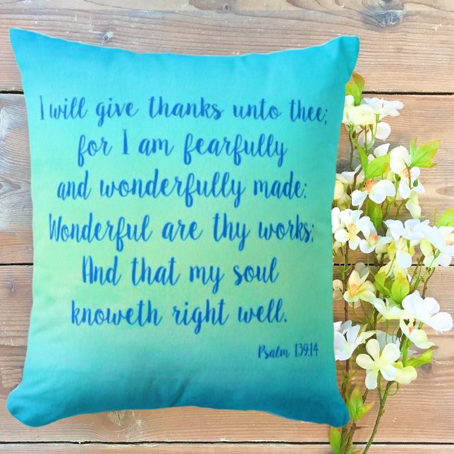 Psalm 139:14 Encouraging Bible Verse  Cushion (Creator Uploaded)