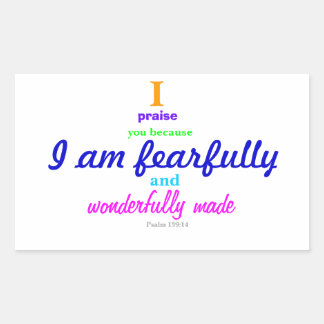 Psalm 139:14 (Sticker) Rectangular Sticker