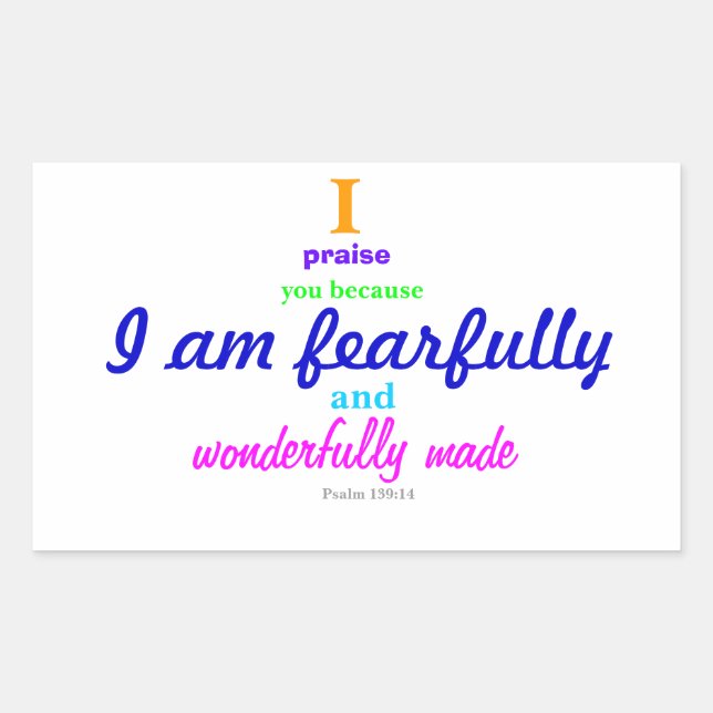 Psalm 139:14 (Sticker) Rectangular Sticker (Front)