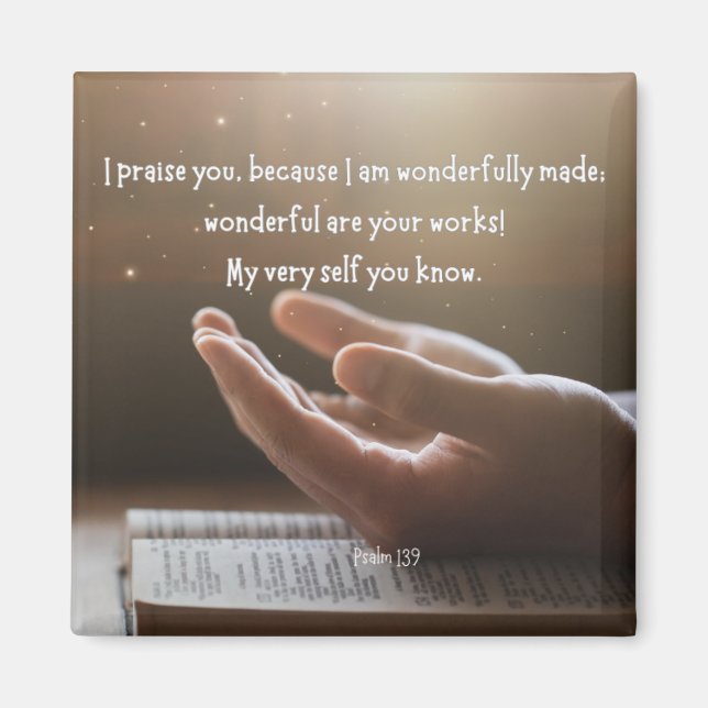 Psalm 139 2x2 Magnet (Front)