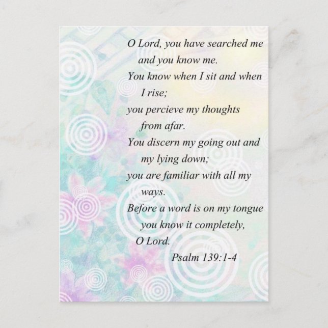 Psalm 139 and flower postcard (Front)