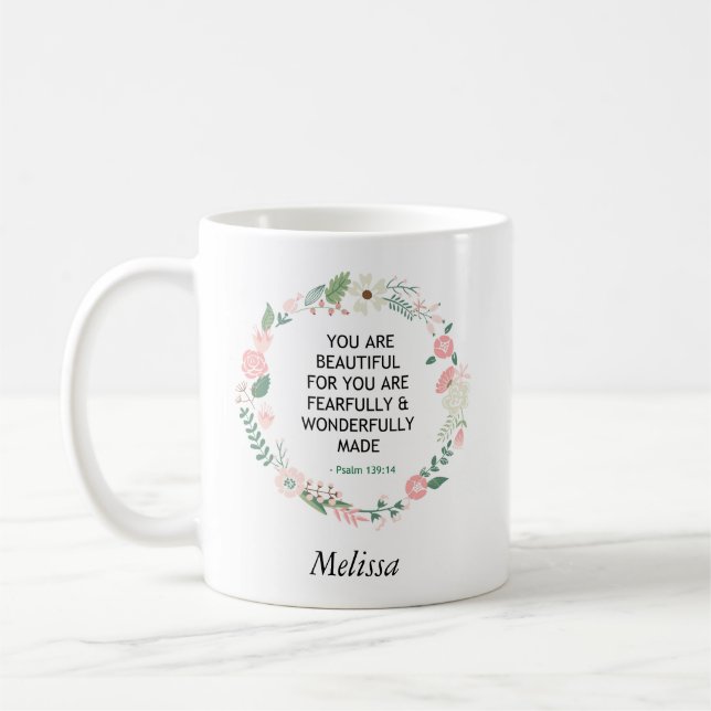 Psalm 139 You Are Beautiful Coffee Mug (Left)