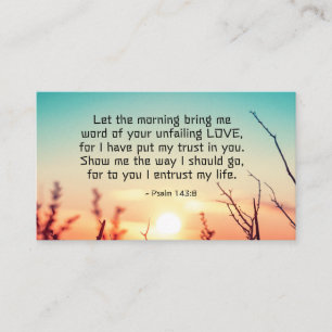 Psalm 143:8 Word of Your Unfailing Love Sunrise Business Card