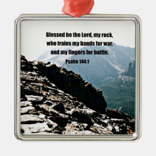 Psalm 144:1  Blessed  be the Lord... Metal Tree Decoration