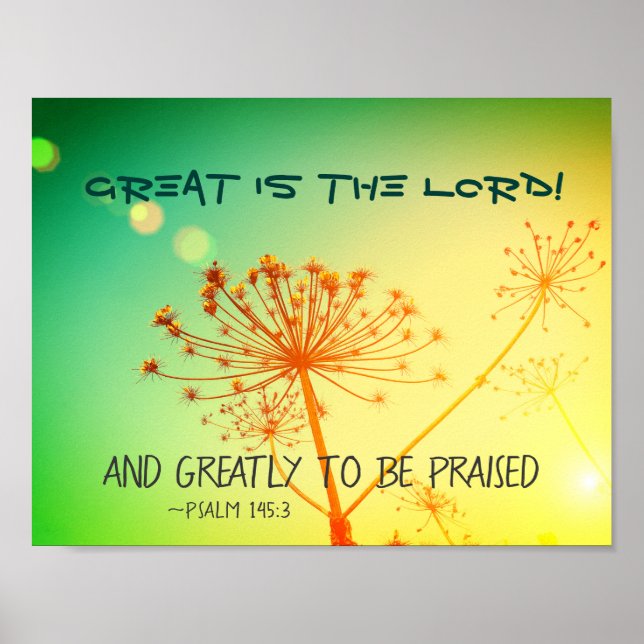 Psalm 145:3 Great is the Lord, Bible Verse Poster (Front)