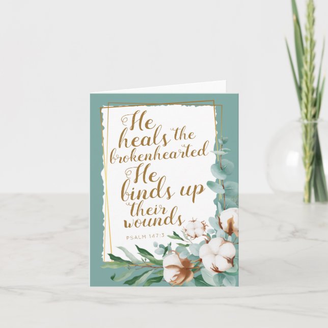 Psalm 147:3 Encouragement JW Folded Card (Front)