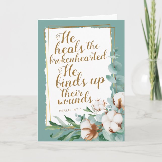 Psalm 147:3 Encouragement JW Folded Card (Front)