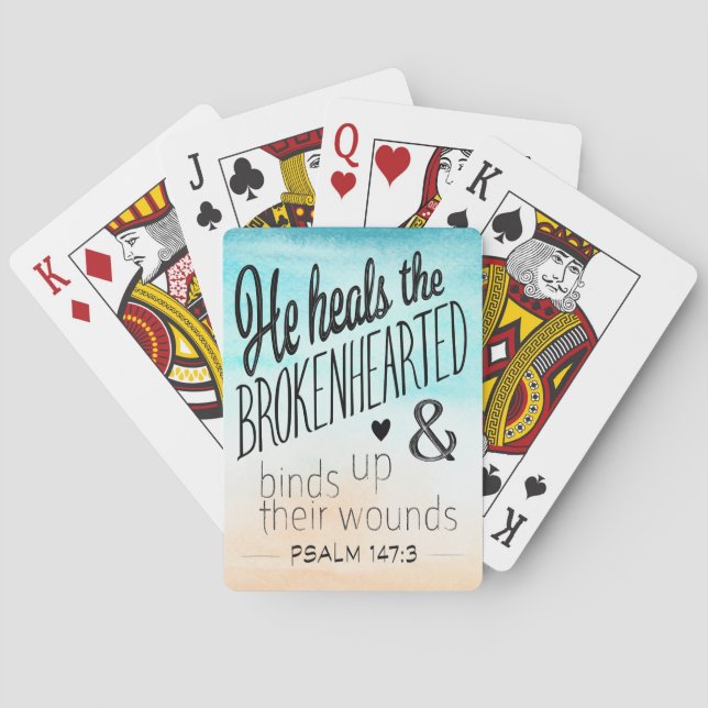Psalm 147:3 He Heals the Brokenhearted Playing Cards (Back)
