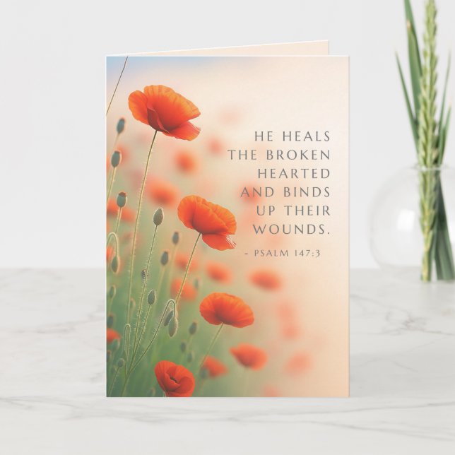 Psalm 147:3 He Heals the Brokenhearted Scripture Card (Front)