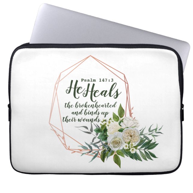 Psalm 147:3 laptop sleeve (Front)