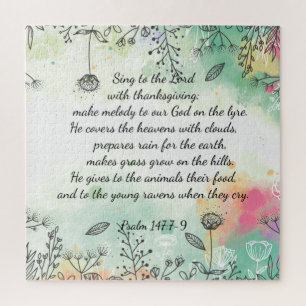 Psalm 147:7-9 jigsaw puzzle