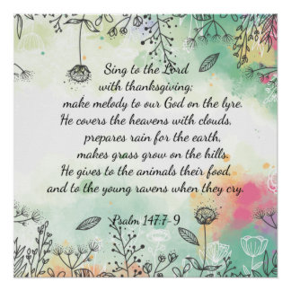 Psalm 147:7-9  poster