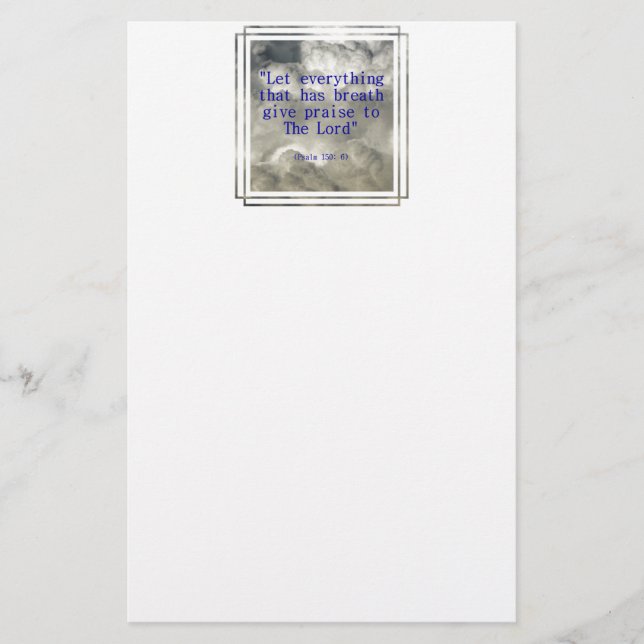 Psalm 150: 6 stationery (Front)