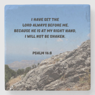 Psalm 16:8 Set The Lord Always Before Me Stone Coaster