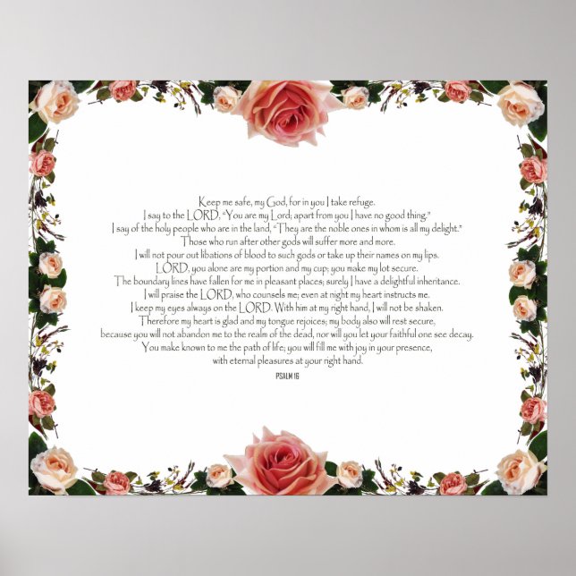 Psalm 16, Bible Verse, Wall Decor (Front)
