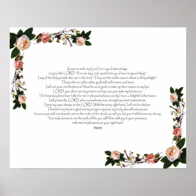 Psalm 16, Bible Verse, Wall Decor (Front)