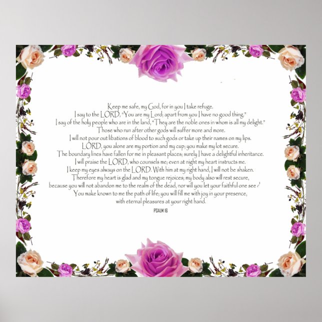 Psalm 16, Bible Verse, Wall Decor (Front)