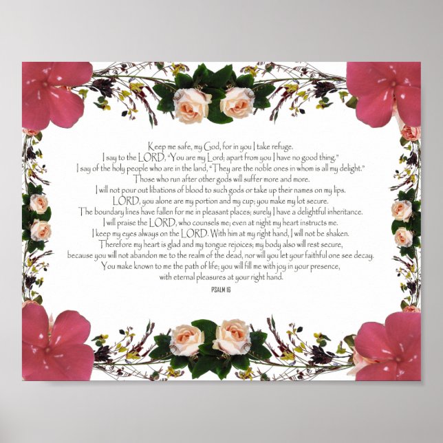Psalm 16, Bible Verse, Wall Decor (Front)
