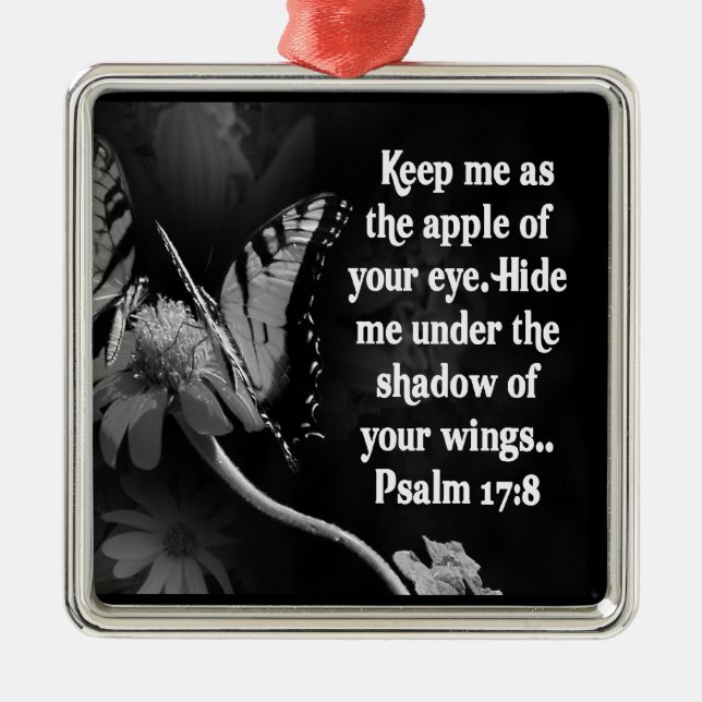 PSALM 17:8 CHRISTMAS ORNAMENT SCRIPTURE KEEP ME (Front)