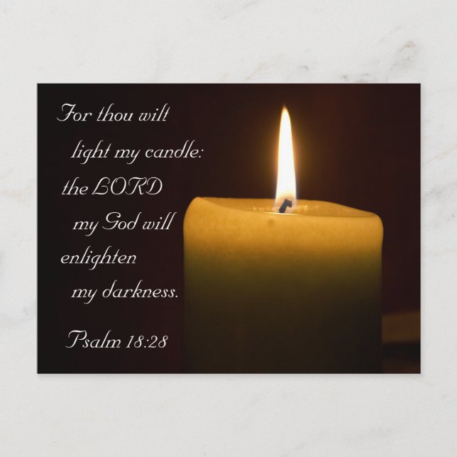Psalm 18:28 Candle Postcard (Front)