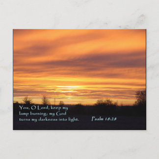 Psalm 18:28 Sunrise Postcard