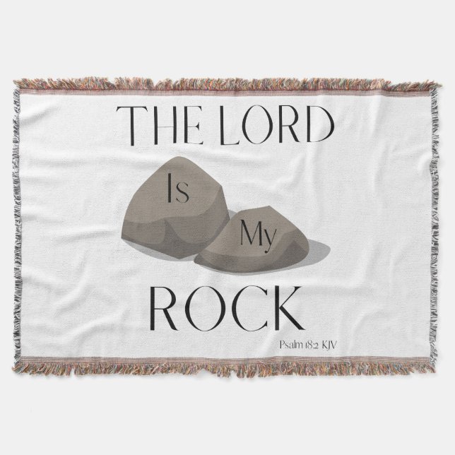 Psalm 18:2 Bible Scripture Quote KJV Throw Blanket (Front)