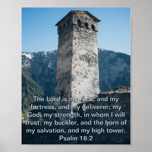 Psalm 18:2 The Lord is my Rock KJV Bible Wall Art (Front)