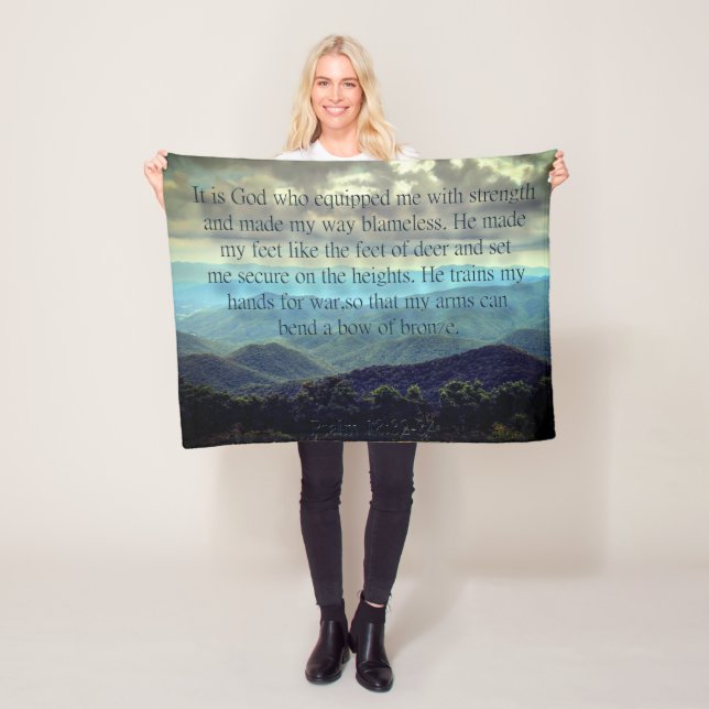Psalm 18:32-34 fleece blanket (In Situ)