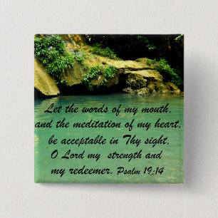 Psalm 19:14 15 cm square badge