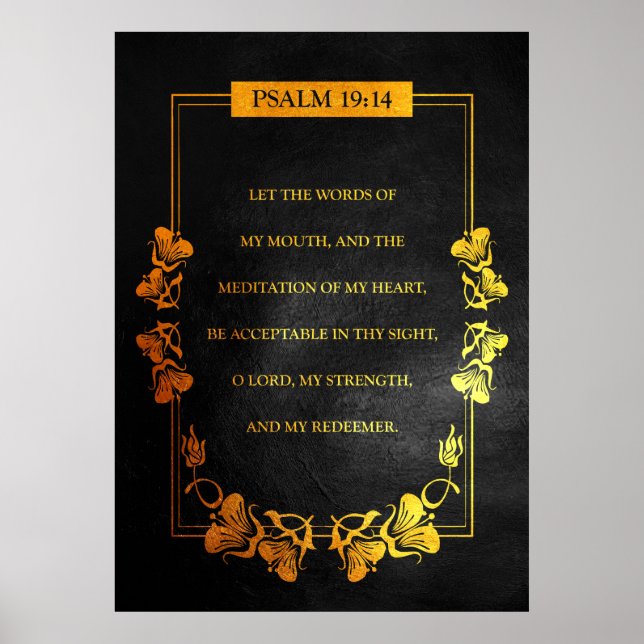 Psalm 19:14 Bible Verse Poster (Front)