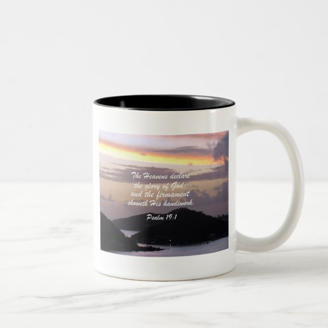 Psalm 19:1 Two-Tone coffee mug (Right)