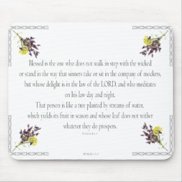 PSALM 1:1-3 Botanic Design, Mouse Pad