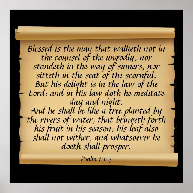 Psalm 1:1-3   poster (Front)