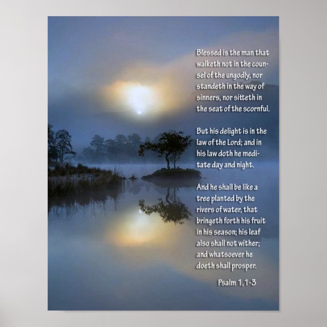 Psalm 1, 1-3 poster (Front)