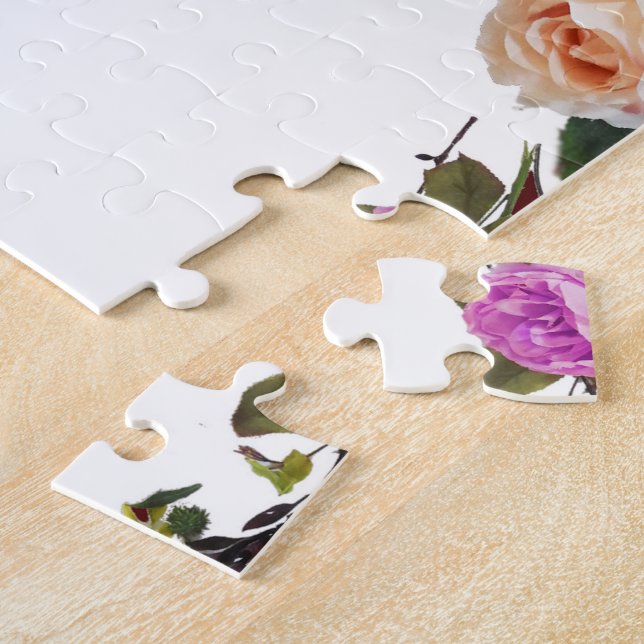 Psalm 1 Art - Blessed Righteous with Floral Design Jigsaw Puzzle (Side)