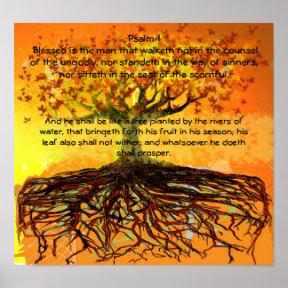 Psalm 1 Blessed Is The ManThat  Walketh Poster