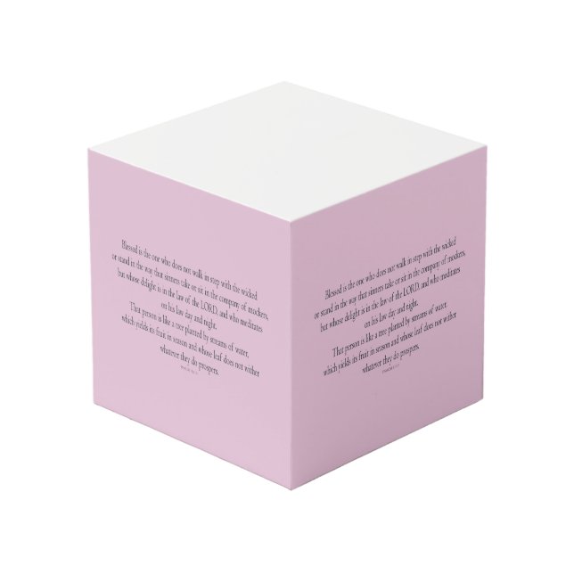 Psalm 1, does not walk in step with the wicked cube (Front Angled)