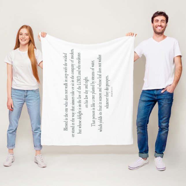 Psalm 1, does not walk in step with the wicked fleece blanket (In Situ)