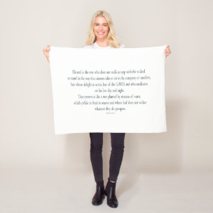 Psalm 1, does not walk in step with the wicked fleece blanket