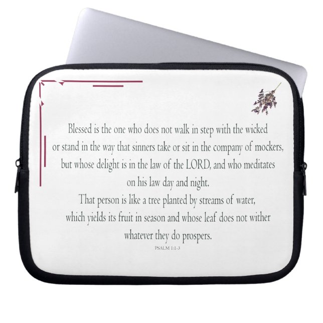 PSALM 1, does not walk in step with the wicked Laptop Sleeve (Front)