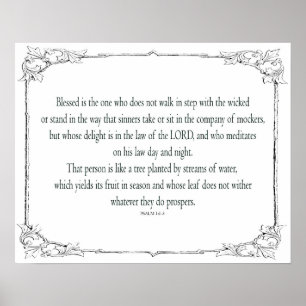 Psalm 1, does not walk in step with the wicked, poster