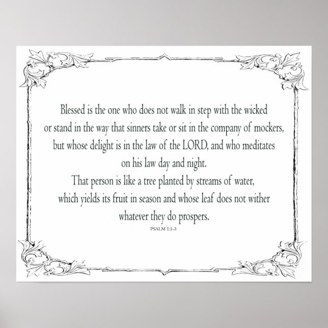 Psalm 1, does not walk in step with the wicked, poster (Front)