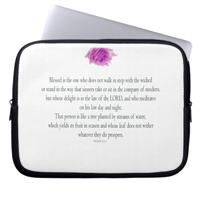 Psalm 1, Flower, Laptop Sleeve (Front)