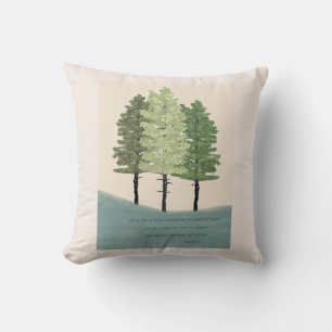 Psalm 1 He will be like a tree Throw Pillow