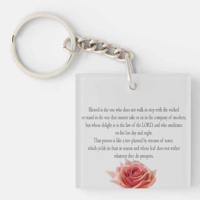 Psalm 1, Law day and Night, Streams of Waters, Key Ring (Front)