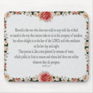 Psalm 1, Law day and Night, Streams of Waters, Mouse Pad