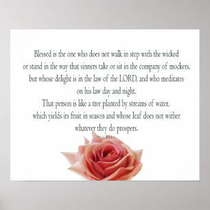 Psalm 1, Law day and Night, Streams of Waters, Poster