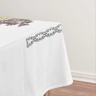 Psalm 1, Pink Yellow Flower Design, Blessed, Tablecloth
